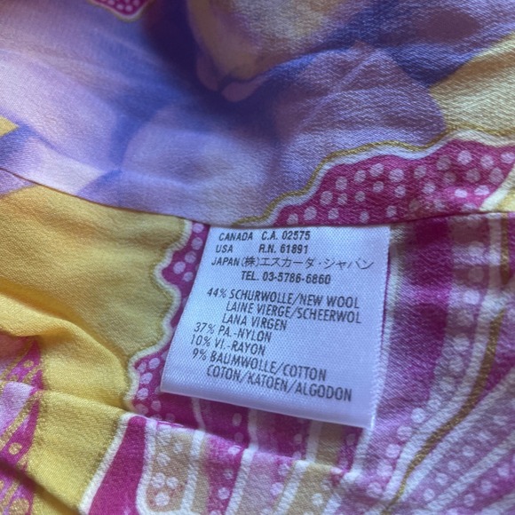 Escada Tweed Jacket Multi Color Fringe Wool Blend Blazer Sz 36 Small Silk Lining - Picture 6 of 6